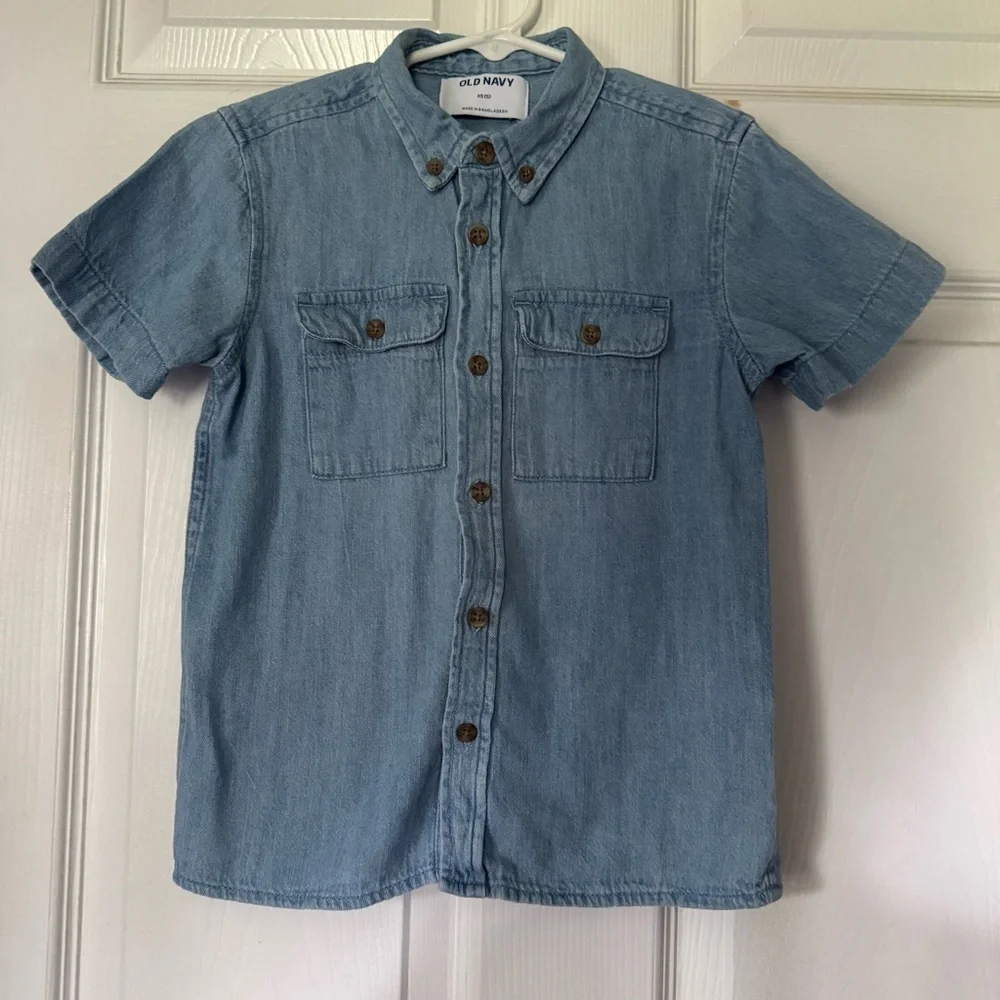 Old Navy Boys Denim Button‎ Down Shirt Size XS 5